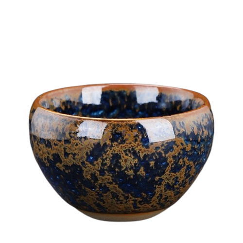 Black Gold Geometric Ceramic Tea Cup