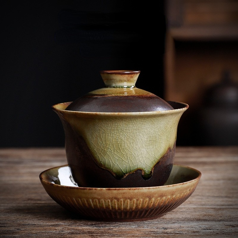 Art Tea Cup JianZhan Tenmoku Nature Gai Wan