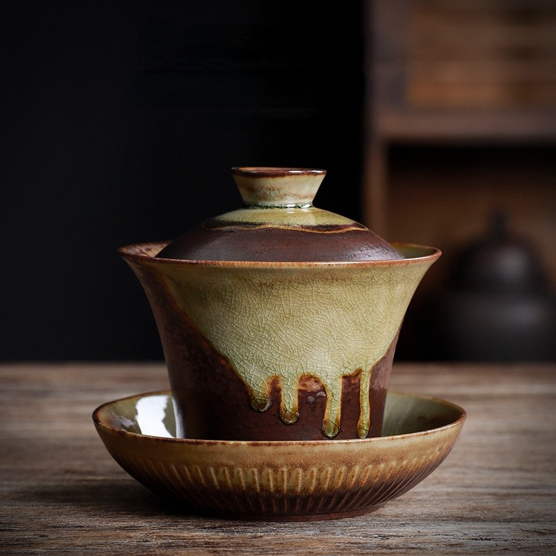 Art Tea Cup JianZhan Tenmoku Nature Gai Wan