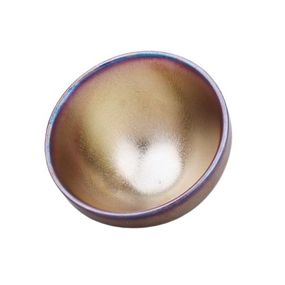 Smooth Dark Tenmoku Ceramic Tea Cup