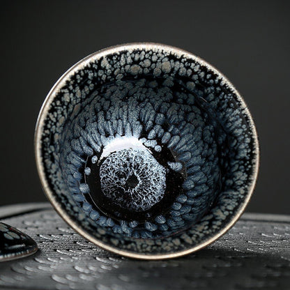 Art Tea Cup JianZhan Tenmoku Tea Set Snowflake