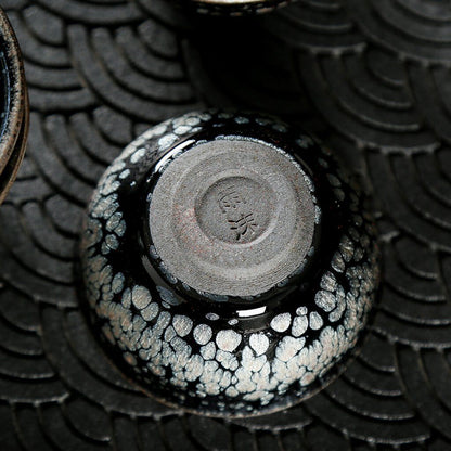Art Tea Cup JianZhan Tenmoku Tea Set Snowflake