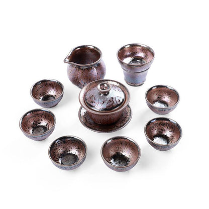 Art Tea Cup JianZhan Tenmoku Tea Set Succulent