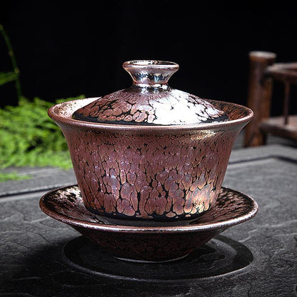Art Tea Cup JianZhan Tenmoku Tea Set Succulent