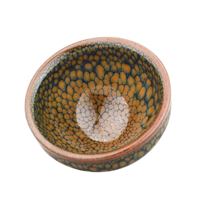 Wood Grain Tenmoku Ceramic Tea Cup