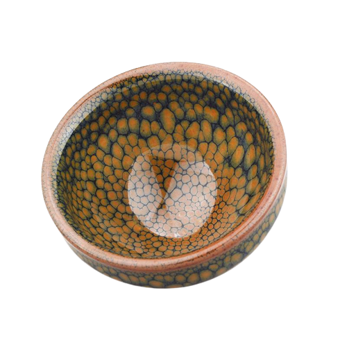 Wood Grain Tenmoku Ceramic Tea Cup