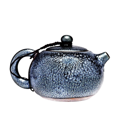 Petal Flow Tenmoku Ceramic Teapot
