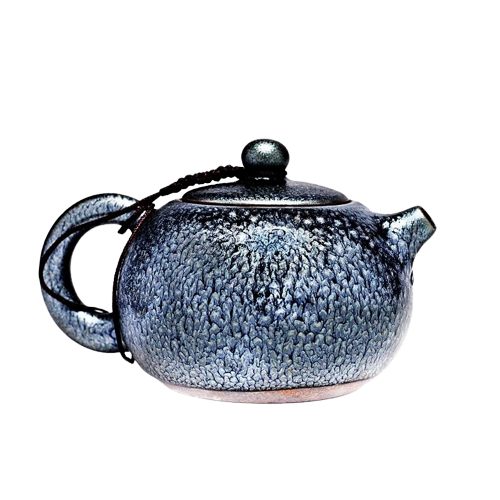 Petal Flow Tenmoku Ceramic Teapot
