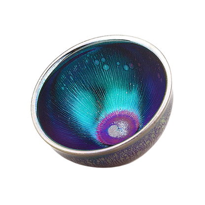 Film Flow Tenmoku Ceramic Tea Cup