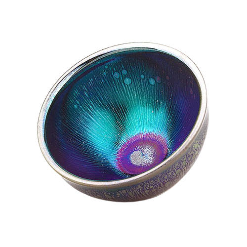 Film Flow Tenmoku Ceramic Tea Cup