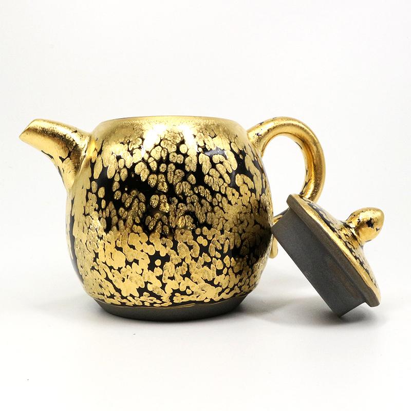 Art Tea Cup JianZhan Tenmoku Tea Gold Teapot