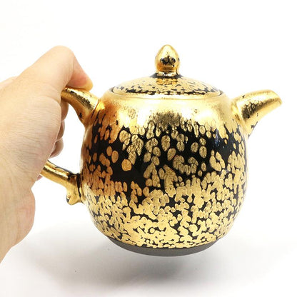 Art Tea Cup JianZhan Tenmoku Tea Gold Teapot
