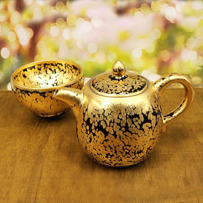Art Tea Cup JianZhan Tenmoku Tea Gold Teapot
