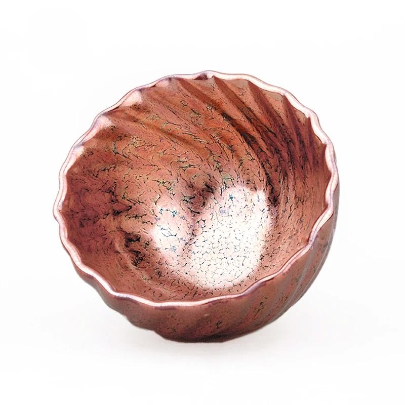 Art Tea Cup JianZhan Tenmoku Teacup Rose Gold