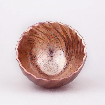 Art Tea Cup JianZhan Tenmoku Teacup Rose Gold