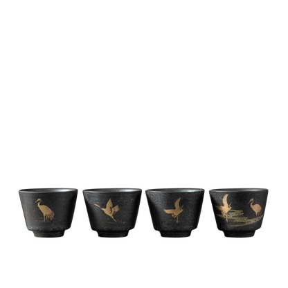 Silver Spot Ceramic Tea Cup Set