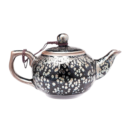 Snow Flow Tenmoku Ceramic Teapot