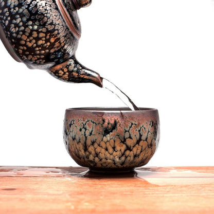 Art Tea Cup JianZhan Tenmoku Teapot Snow