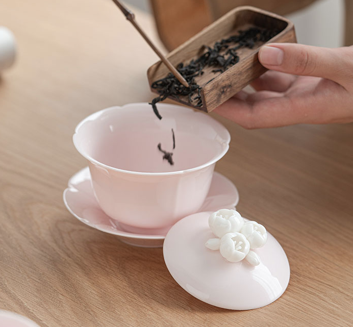 Art Tea Cup JianZhan Tenmoku Tea Set Sakura
