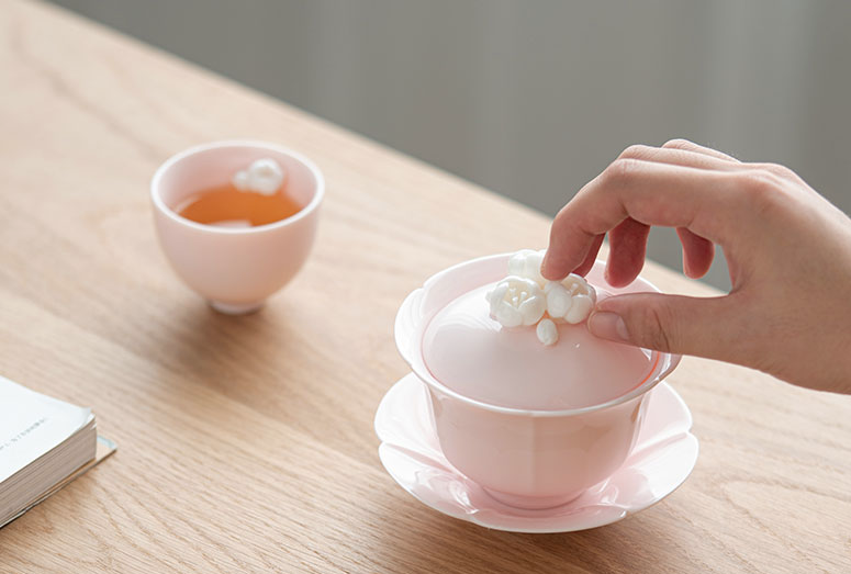 Art Tea Cup JianZhan Tenmoku Tea Set Sakura