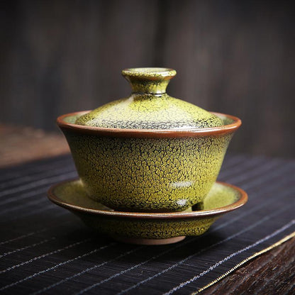 Art Tea Cup JianZhan Tenmoku Tea Set Sunflower